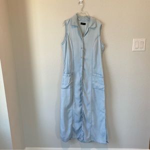 True Grit Western Denim Chambray Maxi Dress Size Large